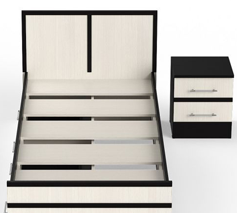мебель Благовещенск Амурская картинка Сакура кровать 2 ящ. + Проложки ЛДСП белый от магазина "Ваша мебель"